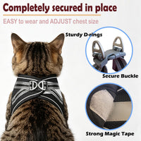 Cat Harness and Leash Set - black-2 / Large(chest:16''-20'') - image 4