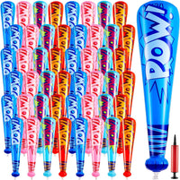 WILLBOND 18 pack 17 inch inflatable baseball bats in red, pink, blue and light blue with pump - view 3