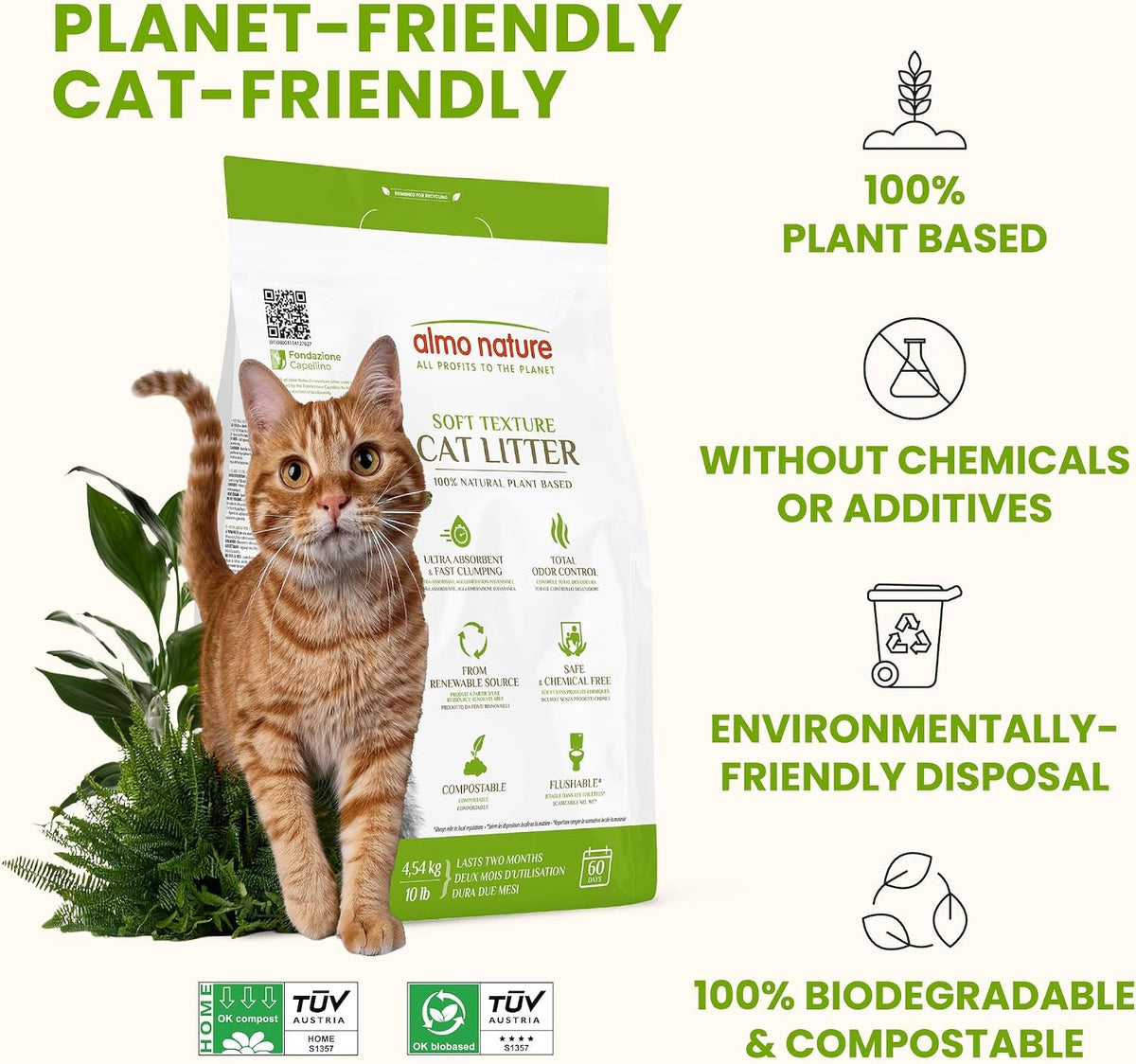 Almo Nature Soft Texture Cat Litter 10 lbs, Plant-Based - 10 lb - image 3