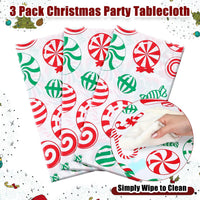 Newwiee 3 pack Halloween plastic tablecloths with candy corn print, 108 x 54 inches - view 19