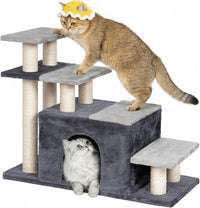 3-in-1 Pet Stairs for Cats, Dog Steps for Small Doggie Rabbits – Essentials for Cats - Extra Large-Gray