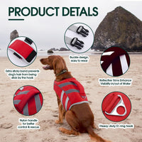 Kuoser Reflective Dog Life Jacket - XXL (Chest Girth:30.7-38.5'') / Rescue Red - image 3