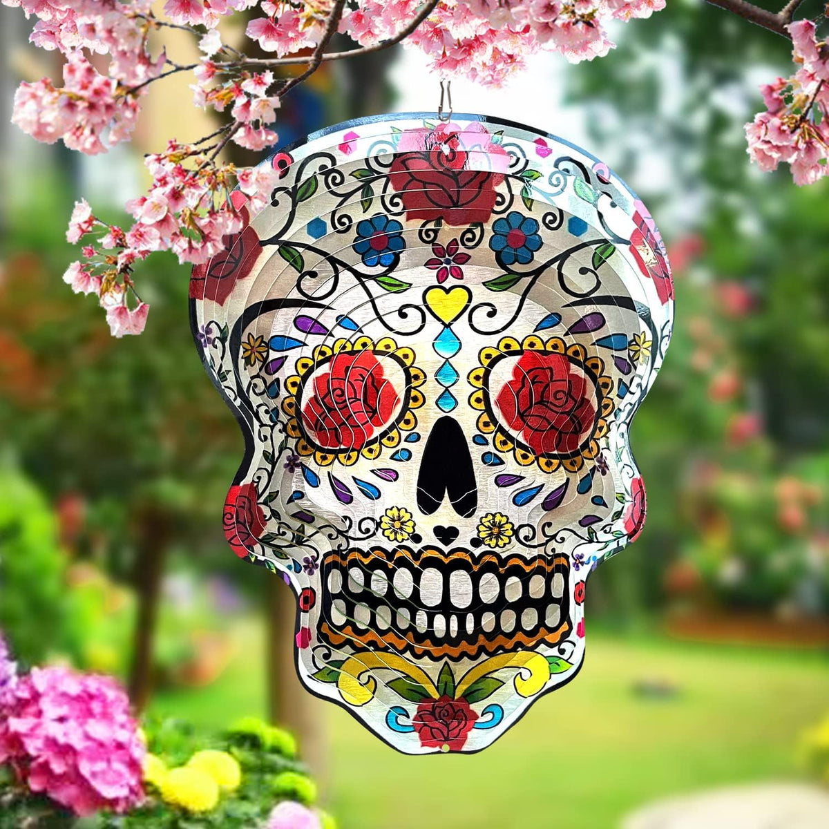 Fonmy Kinetic 3D Metal Garden Wind Spinner Quality Hanging Ornament - Mandala Rose - image 4
