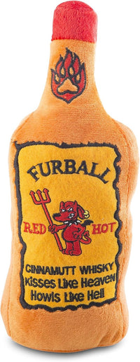 Haute Diggity Dog Woofford Reserve Bottle Plush Dog Toy - Furball Cinnimutt (Red, Black, Brown) / One Size
