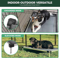 FXW TitanNest Chew-Proof Elevated Dog Bed, Raised Cot for Indoor/Outdoor/Camping Use, Durable & Washable Padded Pet Bed for Medium Dogs, 41.0" L x 27.0" W x 5.0" H, Black