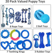 20 Pack Luxury Puppy Teething Chew Toys for Small Dogs and Puppies – Essentials for Dogs - Blue - image 2