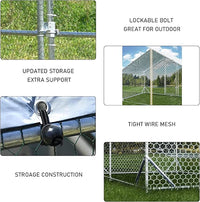 4ever2buy Large Metal Chicken Coop with Run Walk-in Poultry Cage Chicken Runs House Pen Cage Spire Roofed Chicken Coops with Anti-Ultraviolet Cover for Outdoor Yard Farm Use 9.8’L x 13.1’W x 6.4’H