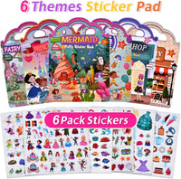 Cosomia 6 reusable puffy sticker books with princess, mermaid and garden themes - view 6