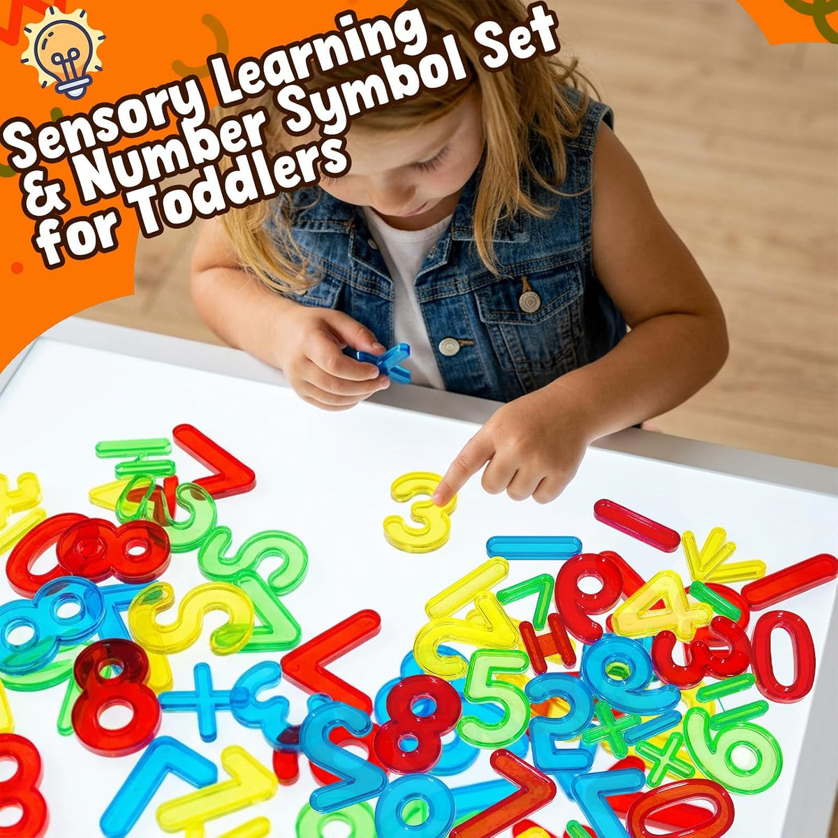 Bbiamsleep 67 Pcs Plastic Practice Set Transparent Letters and Numbers – Fun for Kids & Family - Numbers and Symbols - image 4