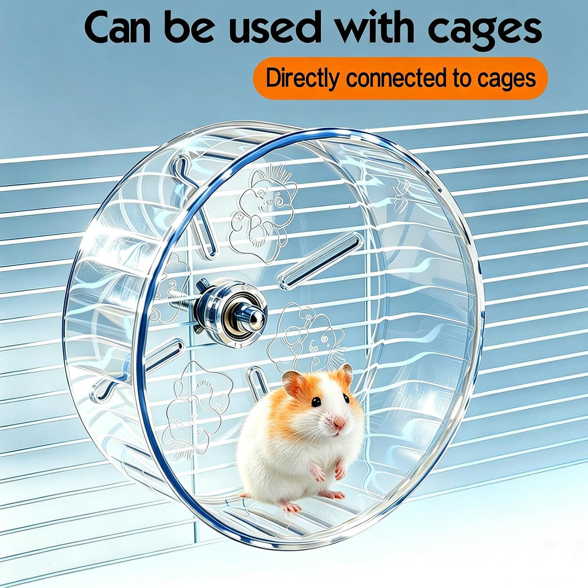 Hamster Wheel, Super Silent Hamster Exercise Wheels - Transparent / Ф7 inch - image 2