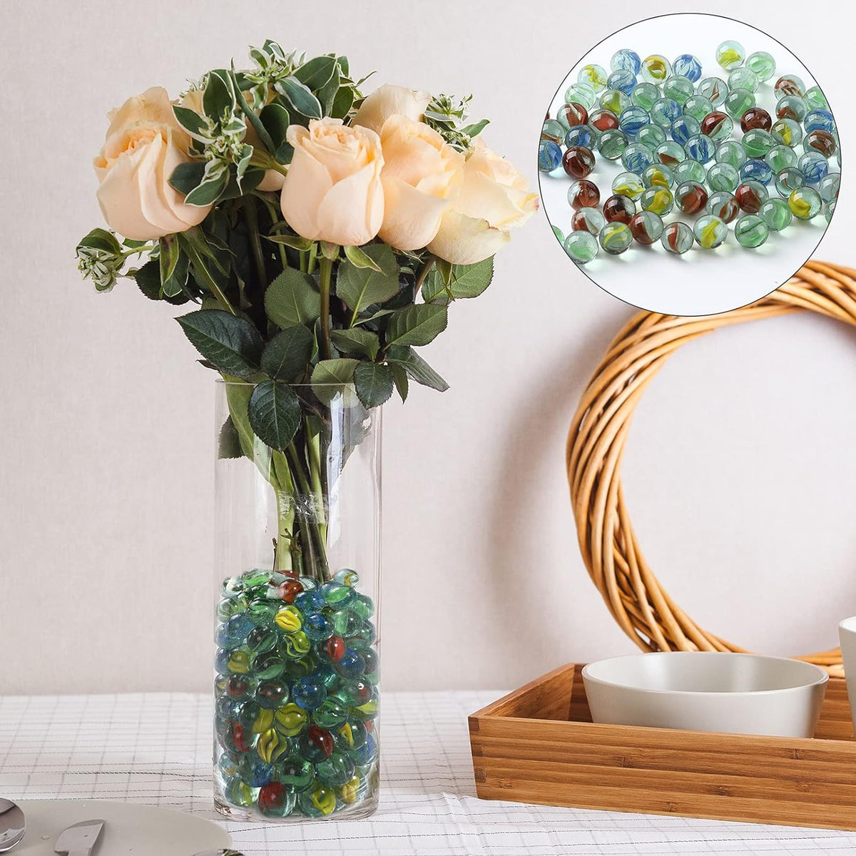 CHUKEMAOYI 400 pcs Color Mixing Glass Marbles – Fun for Kids & Family - 1000 Pcs 0.62 Inch - image 4