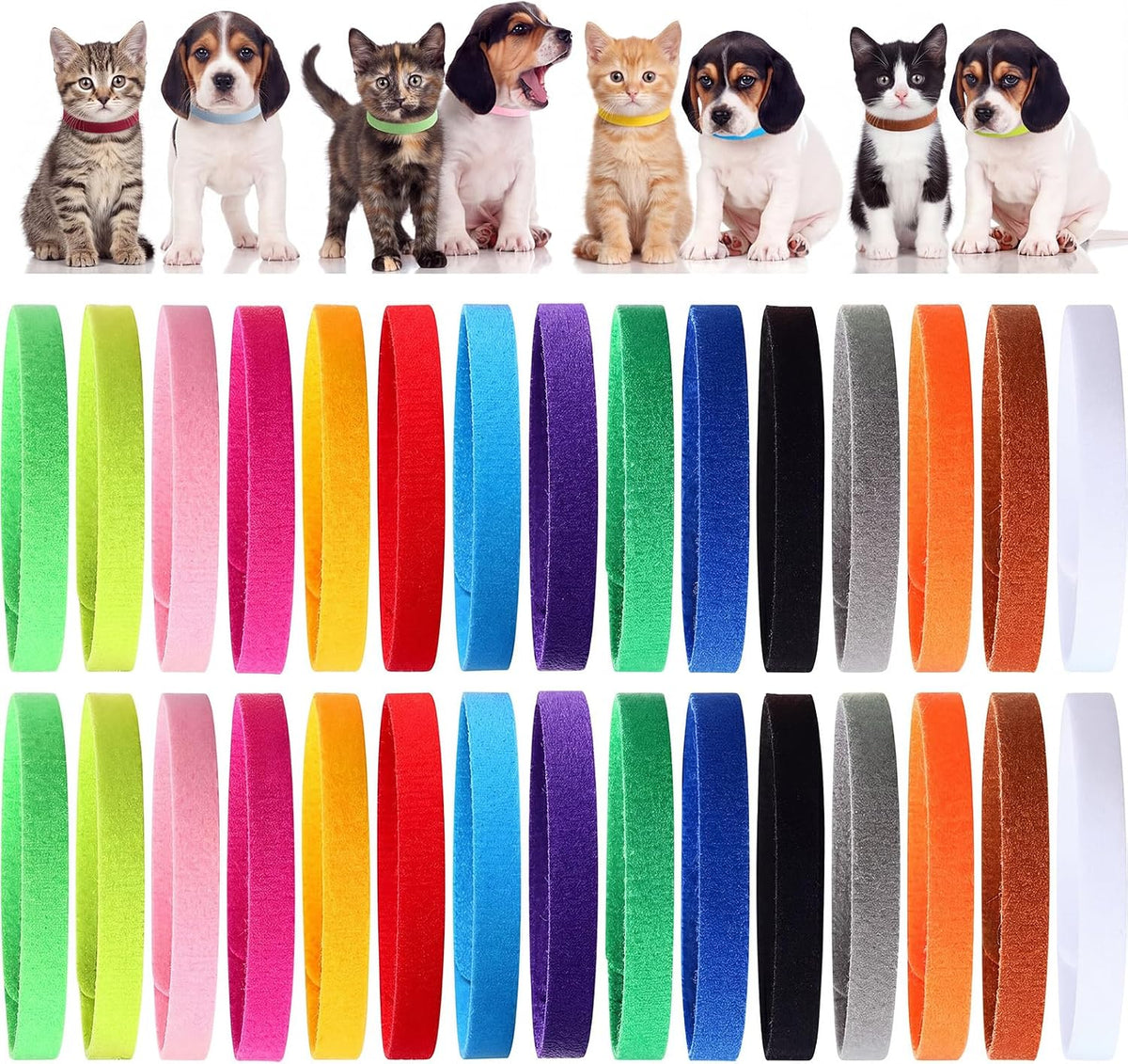 Weewooday 45 Pieces Newborn Whelping Collars Puppy Kitten - 45
