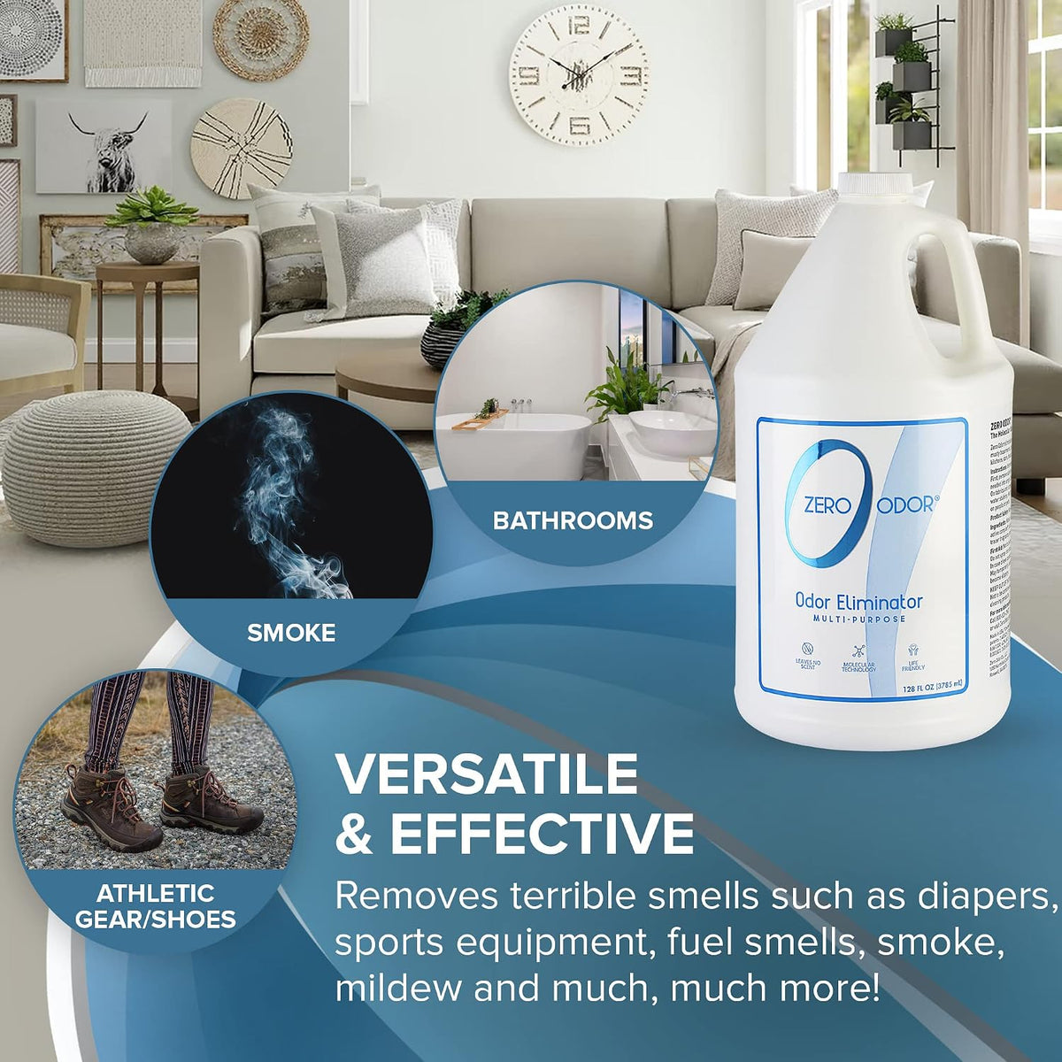 Zero Odor Multi-Purpose Odor Eliminator - 128 Fl Oz (Pack of 1) - image 3