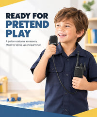 Dress Up America black police walkie talkie toy radio and microphone set - view 2