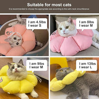 HiDREAM Cat Cone Collar,Cute Waterproof Elizabethan e Collar for Cats,Anti-Bite Lick Wound Healing Safety Cat Recovery Collar,All-Season Style