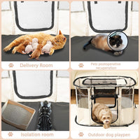 Foldable Pet Cat Playpen, Indoor Cat cage Crates S - Beige / Large（35.4"L x 27.6"W x 23.6"H） - image 4