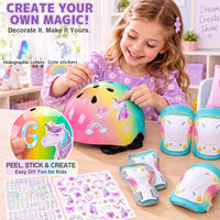 Unicorn Catcher Kids Helmet and Knee Pads Set - Pink Green / Small: 3-8 year - image 3