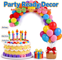 Zddaoole 120 large craft pom poms in red, blue, green, purple, orange and yellow - view 4