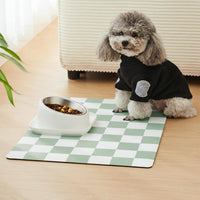 Checkered Dog Feeding Mat - 24"L x 16"W / Sage - image 2