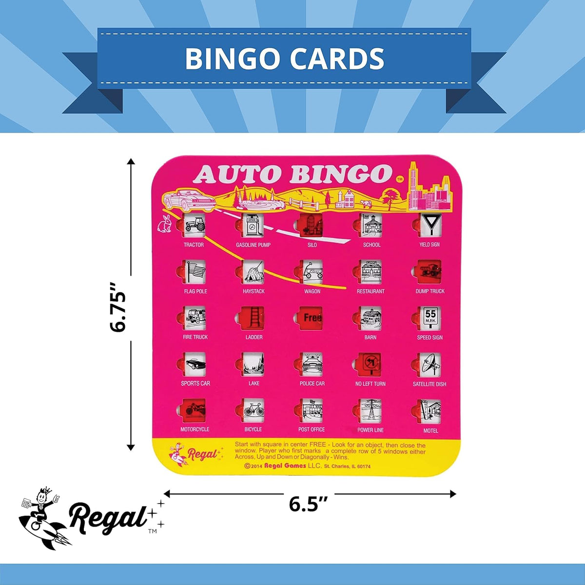 Regal Games Finger-Tip Shutter Bingo Cards with Sliding Windows - Pink - image 4