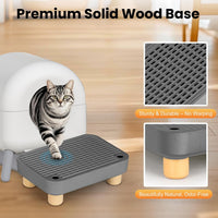 Litter Box Step, Litter Box Ramp/Catcher with Wooden Base - Dark Gray - image 3