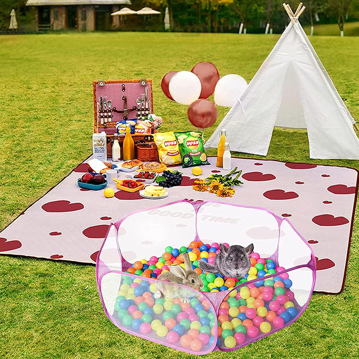 Hamster Foldable Exercise Playpen - Pink - image 2