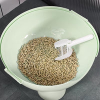 PawHut Hooded Cat Litter Box, Large Kitty Litter Pan with Lid, Scoop, Leaking Sand Pedal, Top Handle, Light Green