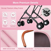 Double Pet Stroller, 4 Lockable Wheels for Small‑Medium Dogs & Cats – Essentials for Dogs - Pink - image 4