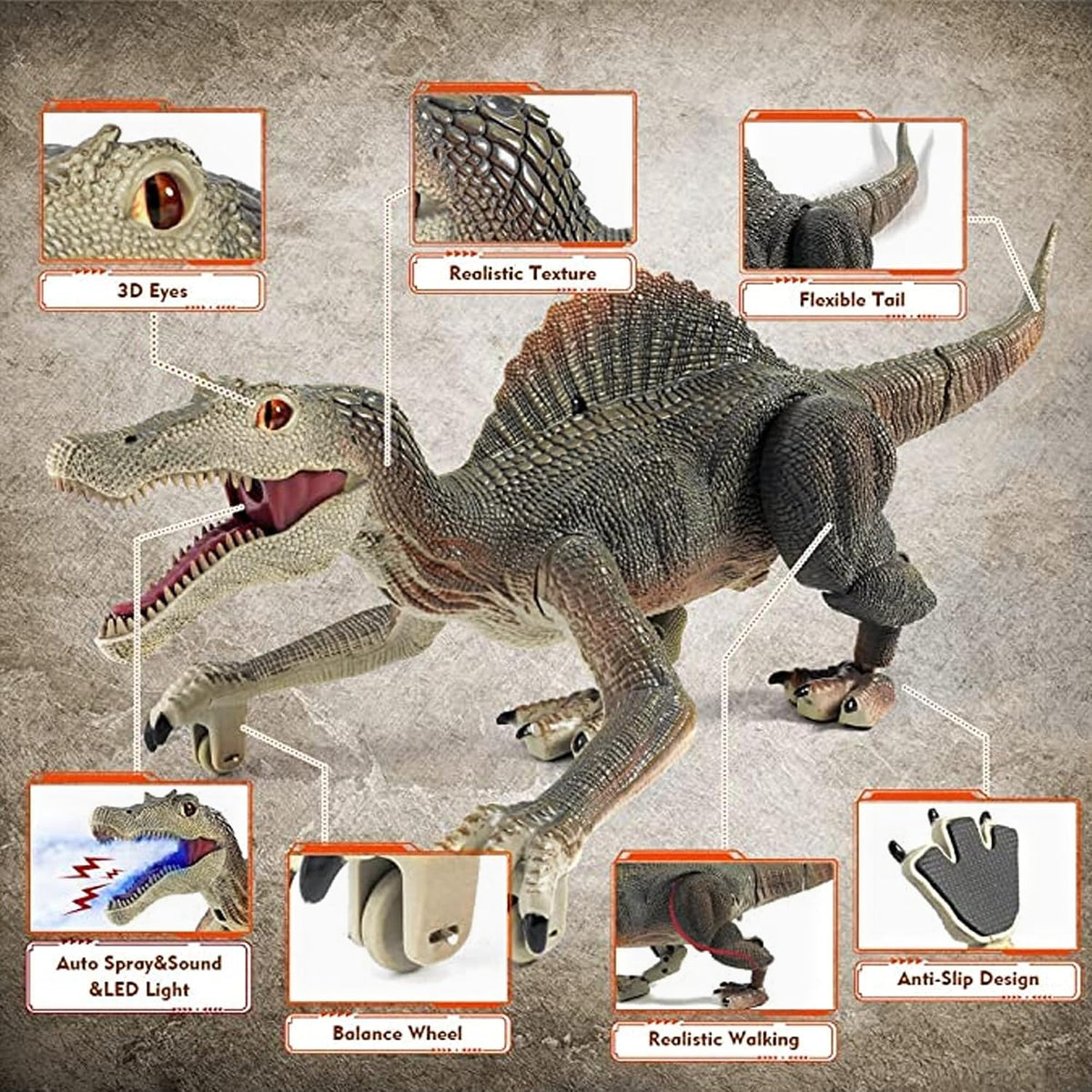 Richgv Dinosaur Toys for Kids 3-5-7 Years Old - Gray - image 3