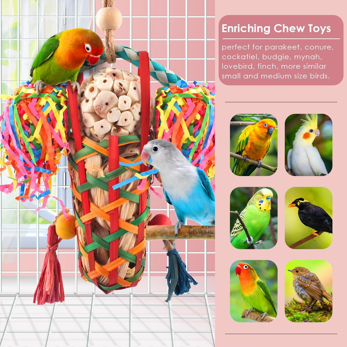KATUMO Bird Toys Parakeet Toy Cockatiel Shredding Toys Conure - 1 Pcs - image 3