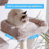 Hey-brother Cat Tree Tower with Sisal Scratching Posts - 53.7 Inches / Muchroom - image 4