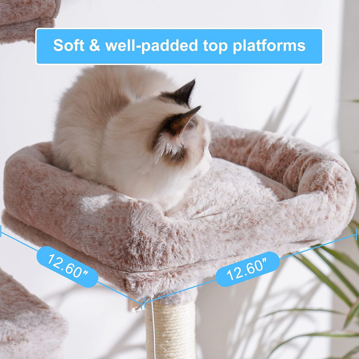 Hey-brother Cat Tree Tower with Sisal Scratching Posts - 53.7 Inches / Muchroom - image 4