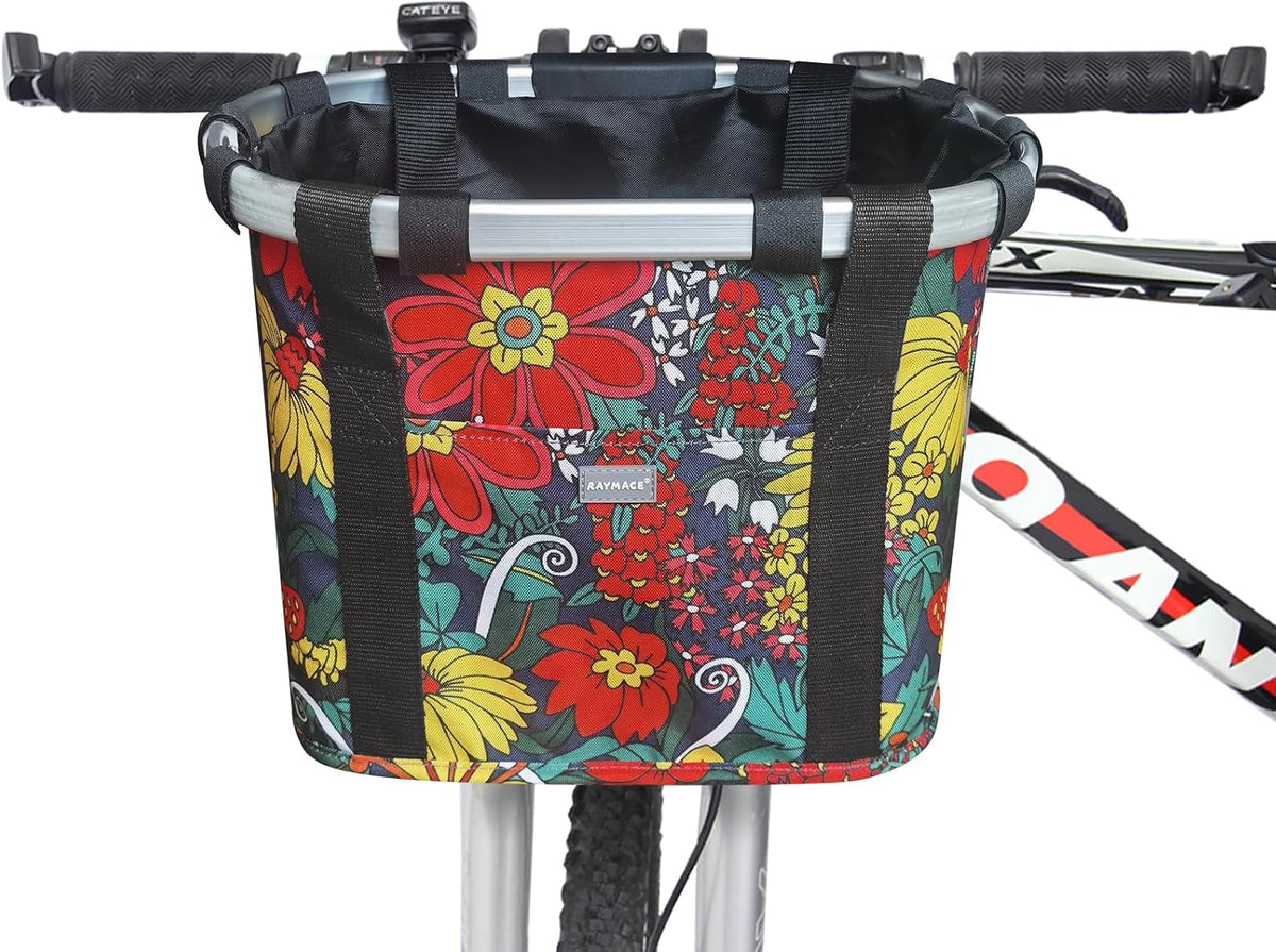 Bicycle Basket Dog Bike Handlebar Basket Front - Red Flower