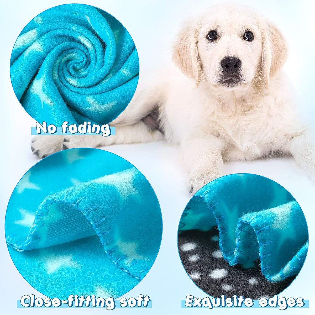 Eccliy 20 Pcs Puppy Blanket Fleece Pet Dog Throw - Paw / 39 x 28 Inch - image 4