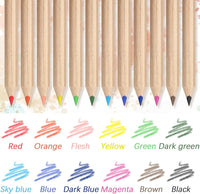 Sinload 24 sets of mini colored pencils with 12 colors, sharpener and eraser - view 4