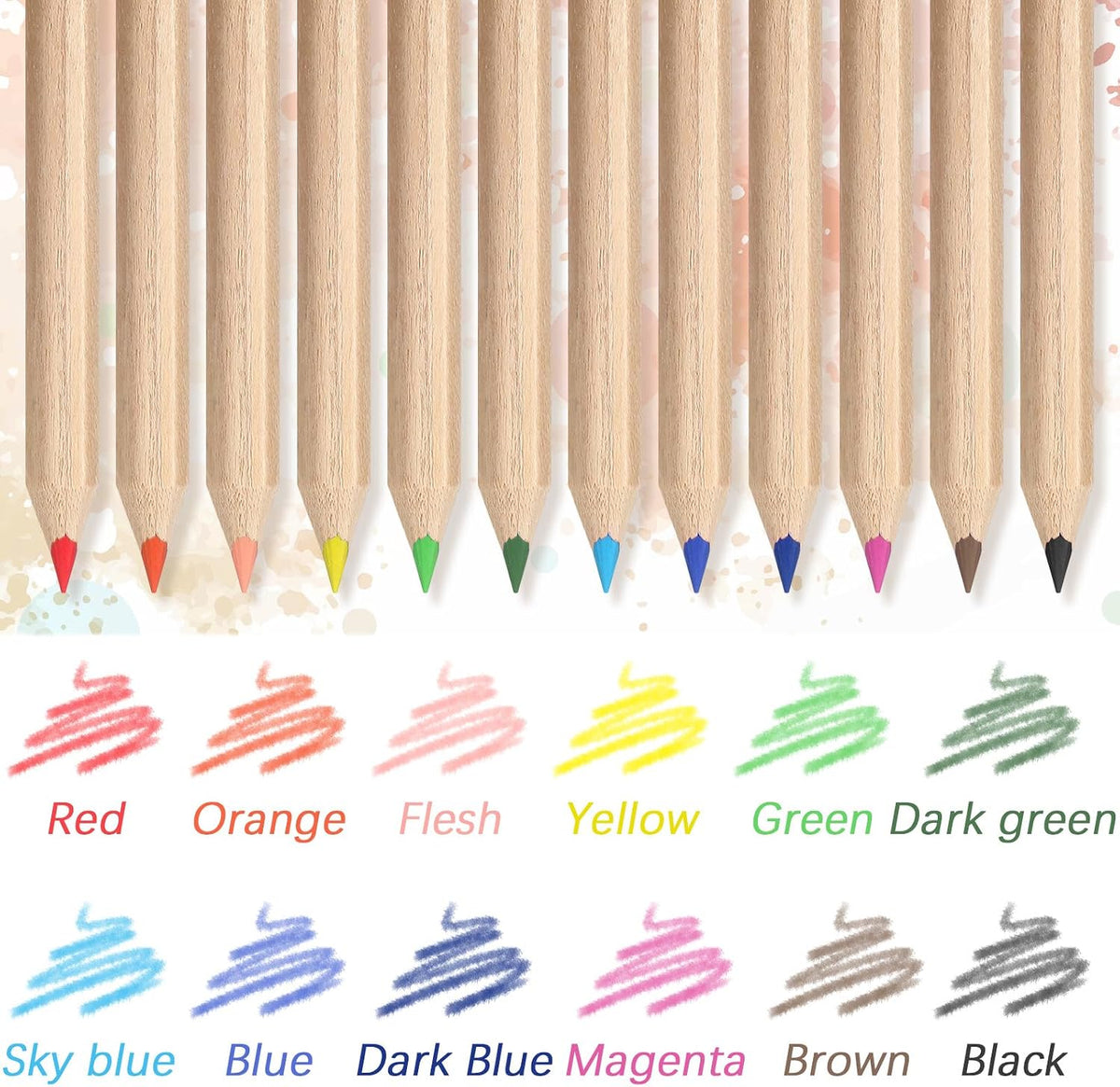 Sinload 24 sets of mini colored pencils with 12 colors, sharpener and eraser - view 4