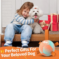 QDAN Dog Soccer Ball Toy with Strap - Orange / Small Size 1 - image 2