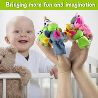 XIPEGPA set of 24 plush animal finger puppets for storytelling - view 8
