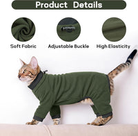 Sticky Hair Cat Clothes, Prevent Loss Pajamas - Small / Green - image 4