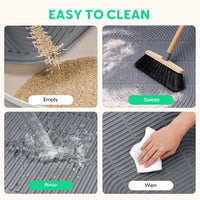 Cat Litter Mat,47" x 35" Extra Large Silicone Waterproof Litter Trapping Mat for Scatter Control - 47" x 35" / Grey - image 4
