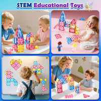 Diamond Magnetic Building Blocks for Kids - Pink - image 3
