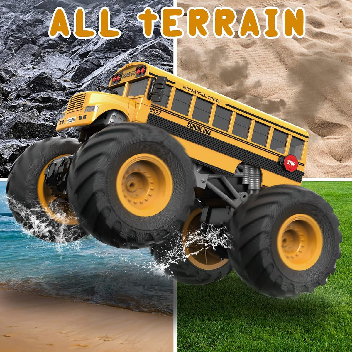 Desdoni 1:18 scale remote control school bus toy with LED headlights - view 4