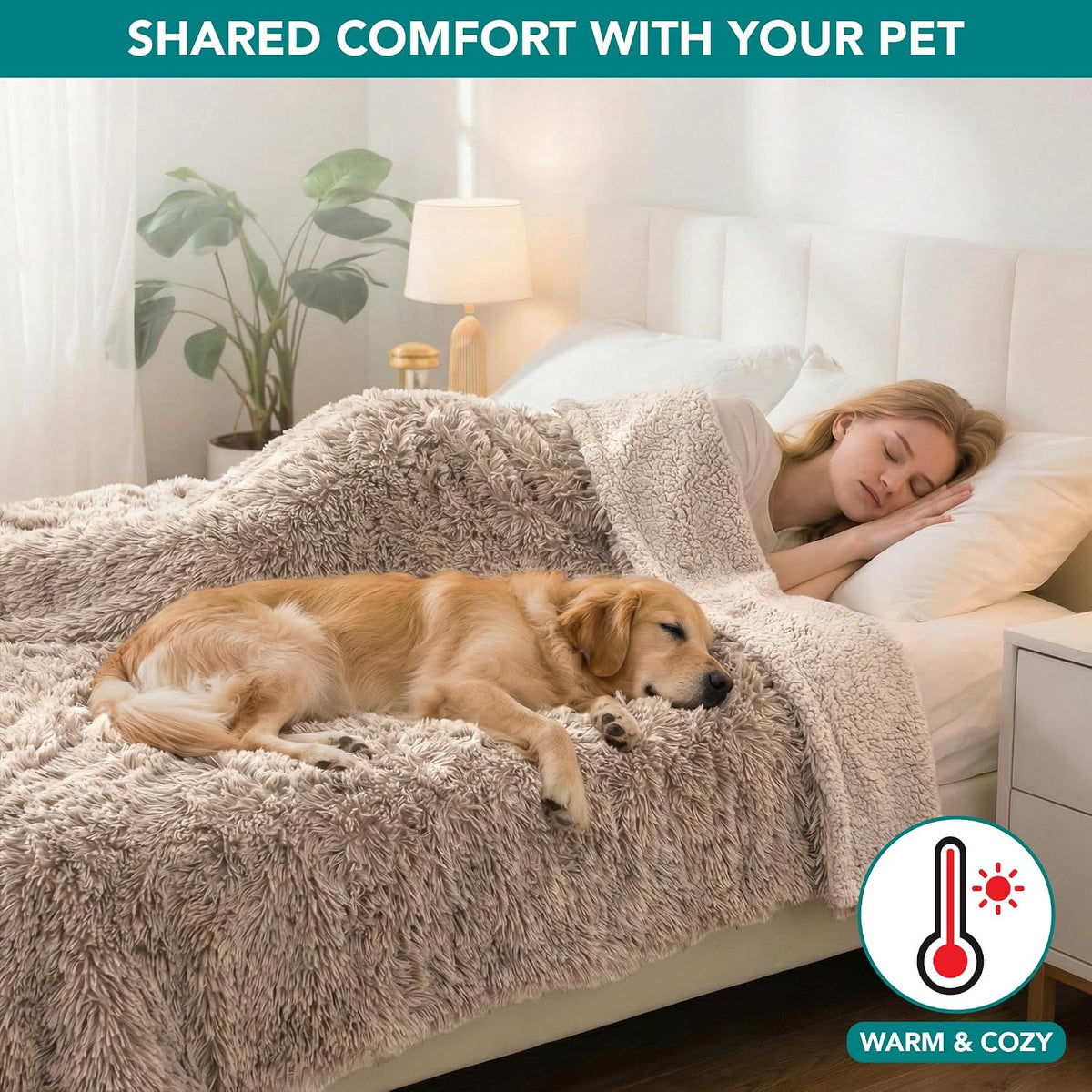 PetAmi Waterproof Dog Blanket for Couch Protector Pet Throw - Taupe / X-large (60x80) - image 3