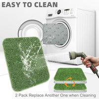 Dog Grass Pad with Washable Pee Pads for Puppy Potty Tray - Green / 20" x 25" (2 Pack) - image 2