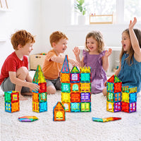 Gemmicc 100 PCS Magnetic Tiles with 2 Cars - 100 PCS - image 4
