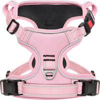 Timos Dog Harness, No Pull Large Sized with 3 Buckles - Large / Lock Pink