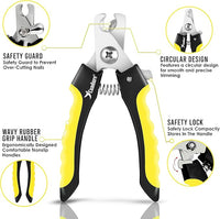 Candure Dog Nail Clippers for Pet Grooming - Professional Cat Nail Trimmers Suitable for Small to Medium Breeds with a Safety Guard & Nail File