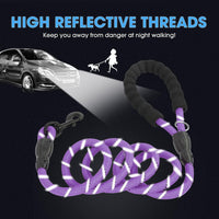 2/4/5/6 FT Dog Leash with Comfortable Padded Handle and Highly - 1/2'' x 4 FT / Purple - image 4