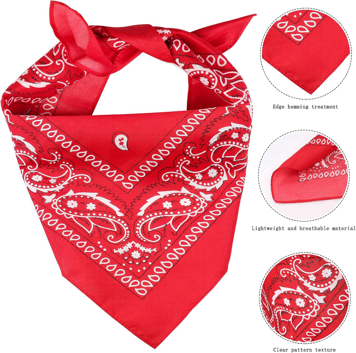 Yewong pet cowboy hat with chin strap and red paisley bandana - view 4