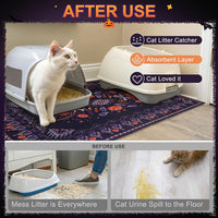 Cat Litter Mat, 20" x 28" Litter Trapping Mat, Waterproof – Daily Care for Cats - Halloween Purple / 28x36 Inch (Pack of 1) - image 4